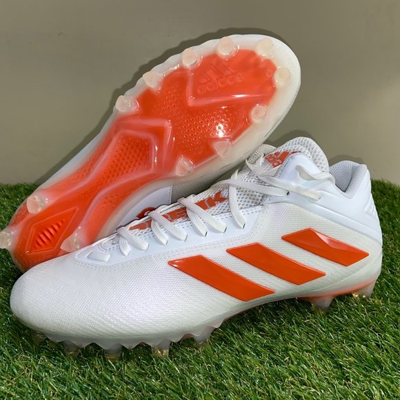 Men\'s Adidas SM Freak Mid Football Cleats Shoes White Orange FX1311 Size 11 NEW main image 6